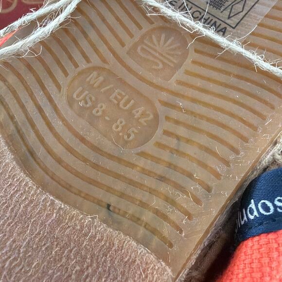 Soludus Men's Flama Orange The Dali Original Espadrille Shoes Size 8-8.5 - Picture 5 of 9